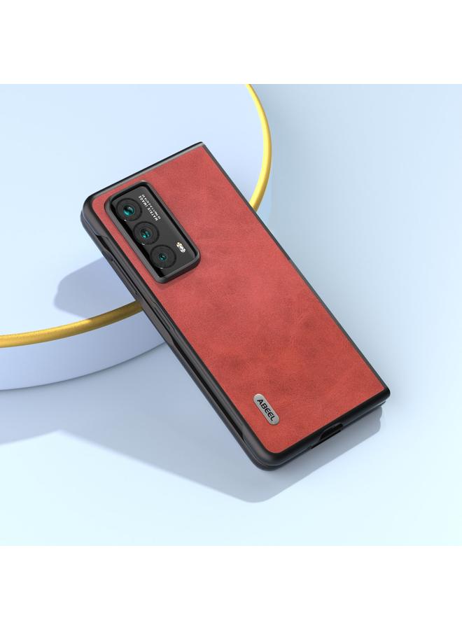 اس-توب جراب لهاتف Honor Magic Vs2 ABEEL، جراب هاتف من البولي يوريثان بنسيج جلد العجل ثنائي اللون - Image 2