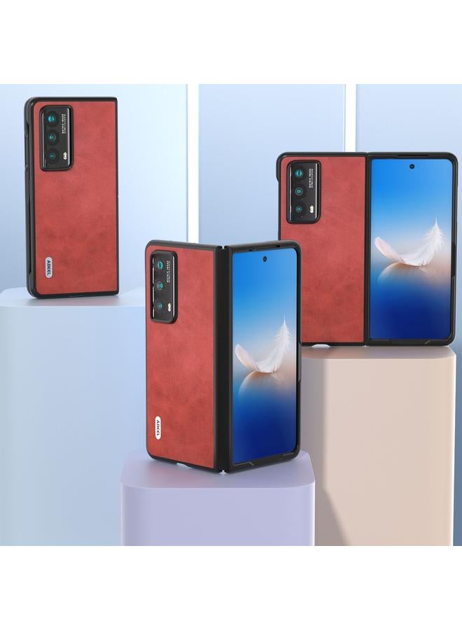 اس-توب جراب لهاتف Honor Magic Vs2 ABEEL، جراب هاتف من البولي يوريثان بنسيج جلد العجل ثنائي اللون - Image 4