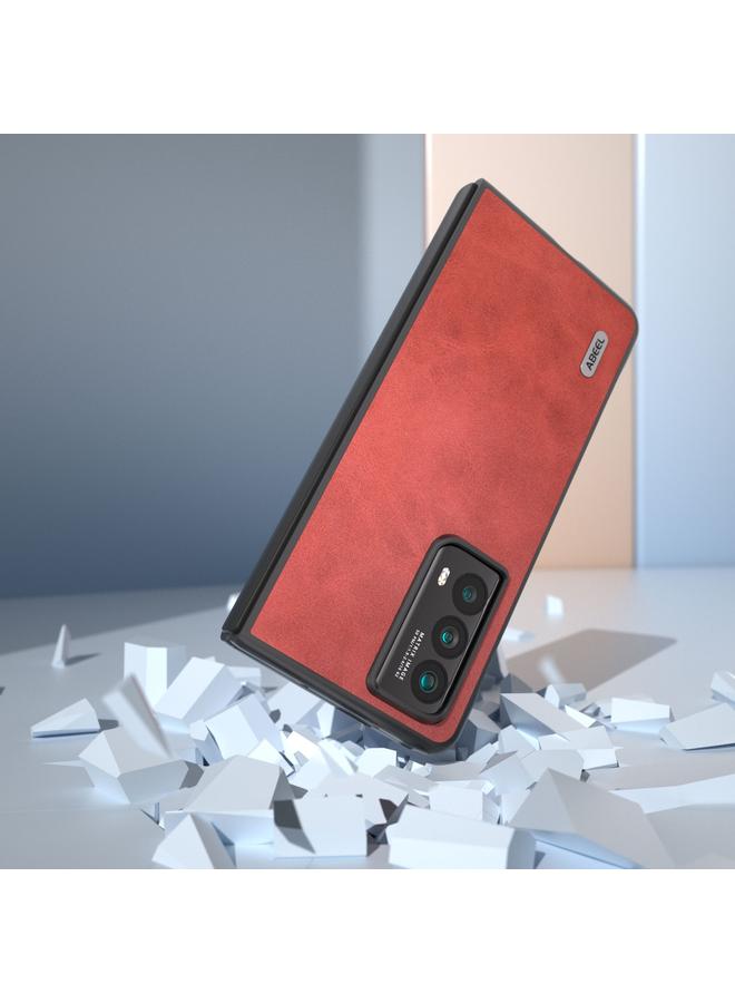 اس-توب جراب لهاتف Honor Magic Vs2 ABEEL، جراب هاتف من البولي يوريثان بنسيج جلد العجل ثنائي اللون - Image 5