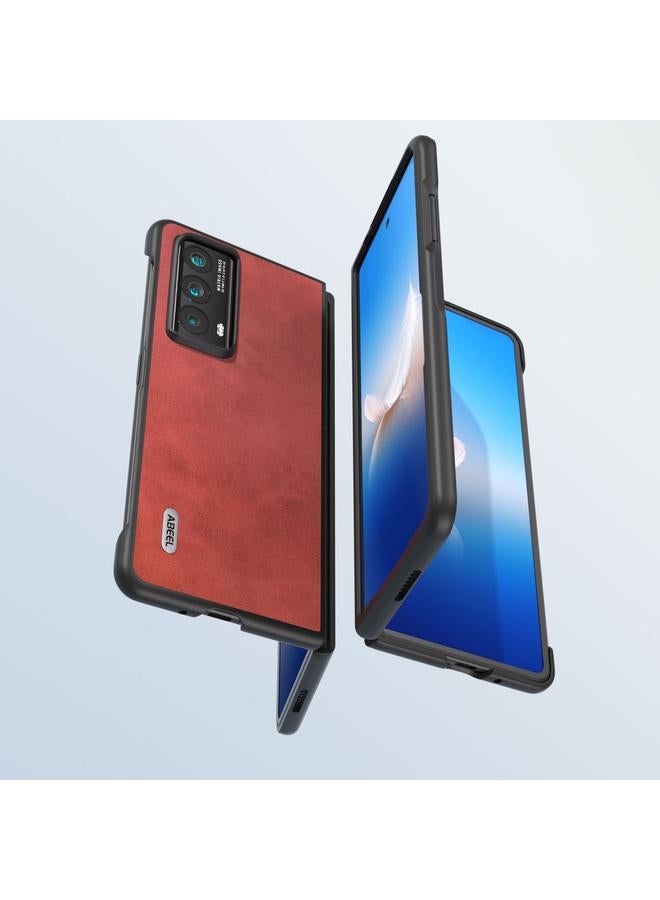 اس-توب جراب لهاتف Honor Magic Vs2 ABEEL، جراب هاتف من البولي يوريثان بنسيج جلد العجل ثنائي اللون - Image 3