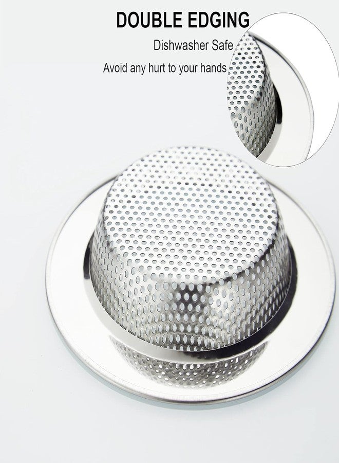 LASSHSWA 2 PCS Kitchen Sink Strainer Stainless Steel, Kitchen Sink Drain Strainer?Sink Strainers for Kitchen Sinks with Large Wide Rim 4.5" Diameter, 15 cm - Image 3