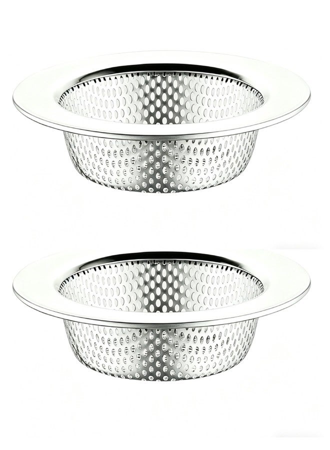 LASSHSWA 2 PCS Kitchen Sink Strainer Stainless Steel, Kitchen Sink Drain Strainer?Sink Strainers for Kitchen Sinks with Large Wide Rim 4.5" Diameter, 15 cm - Image 1
