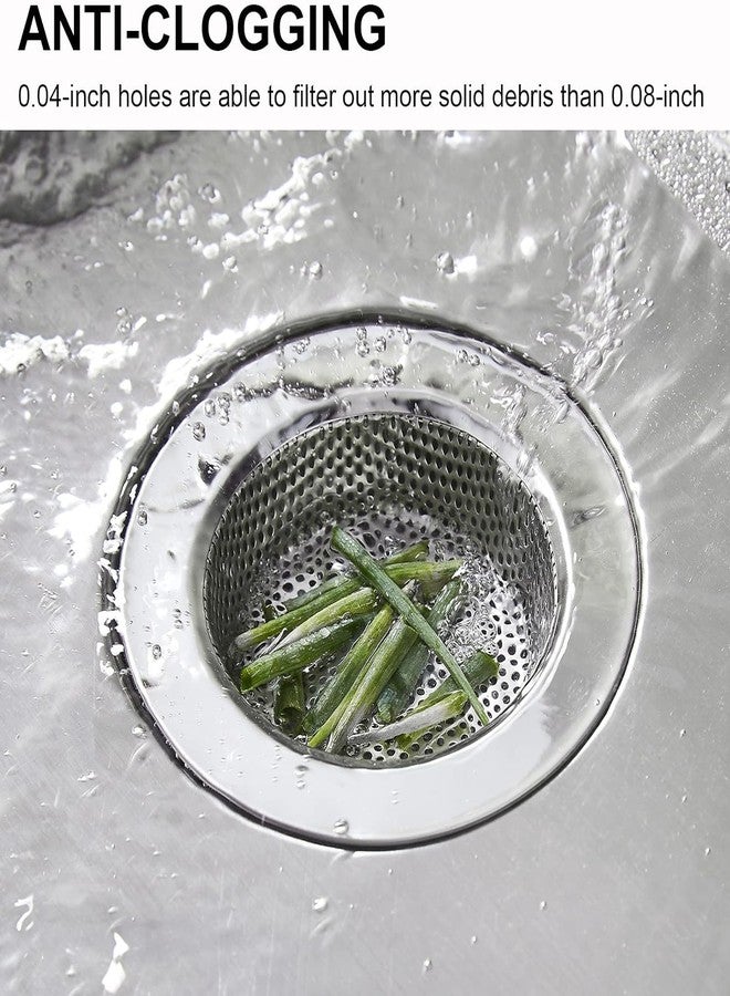 LASSHSWA 2 PCS Kitchen Sink Strainer Stainless Steel, Kitchen Sink Drain Strainer?Sink Strainers for Kitchen Sinks with Large Wide Rim 4.5" Diameter, 15 cm - Image 5