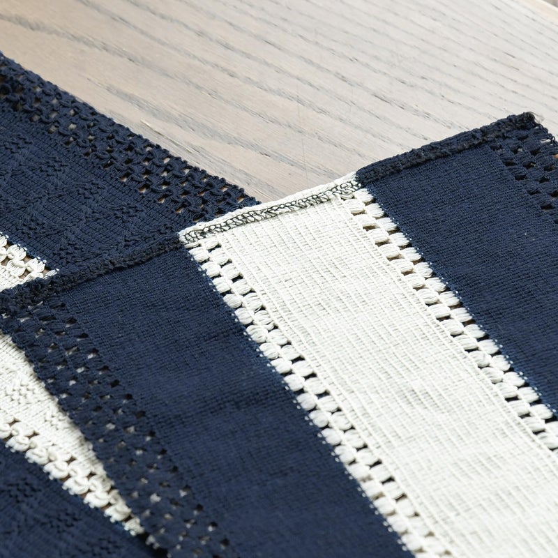 Artoid Mode Dark Blue Farmhouse Rustic Table Runner, Seasonal Hollow Kitchen Dining Table Decoration for Home Party Decor 12x72 Inch - Image 5