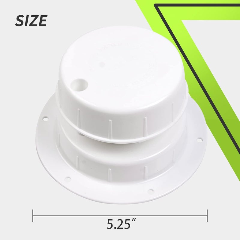 RVMATE Plumbing Vent Kit with Screen, Camper Vent Cap Replacement, RV Sewer Vent Cap for 1 to 2 3/8" Pipe, White - Image 3