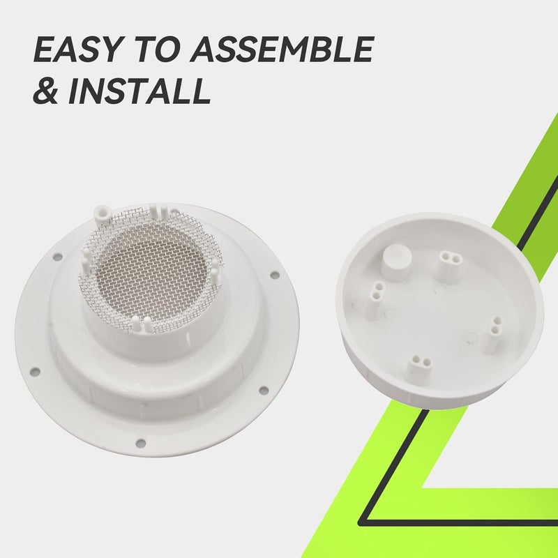 RVMATE Plumbing Vent Kit with Screen, Camper Vent Cap Replacement, RV Sewer Vent Cap for 1 to 2 3/8" Pipe, White - Image 2
