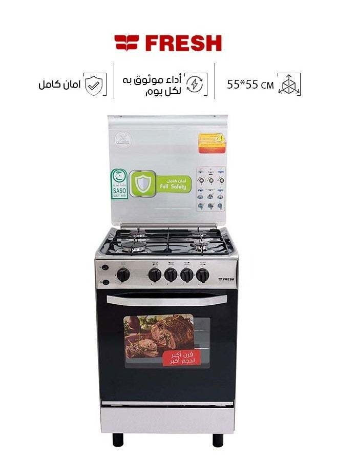 Fresh Gas Oven 4 Burners - 55CM - Stainless steel - FSC5555 - Image 1