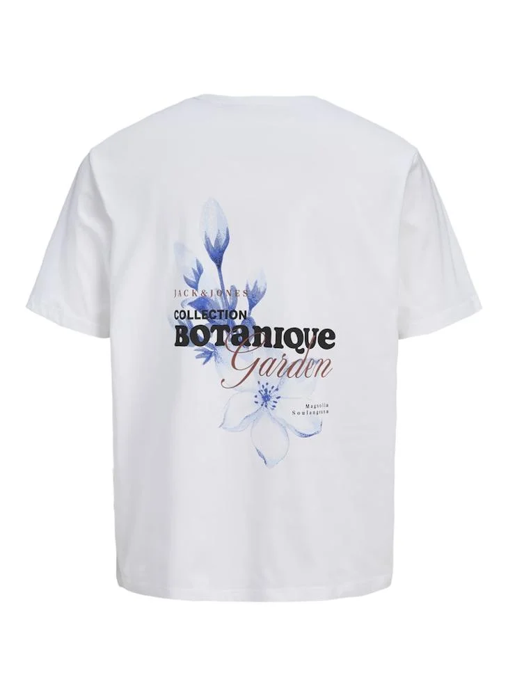 JACK & JONES Bright White Relaxed Fit Crew Neck Short sleeve t-shirt for Men | Best Price UAE