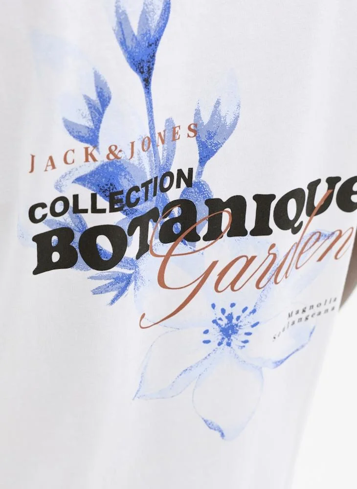 JACK & JONES Bright White Relaxed Fit Crew Neck Short sleeve t-shirt for Men | Best Price UAE