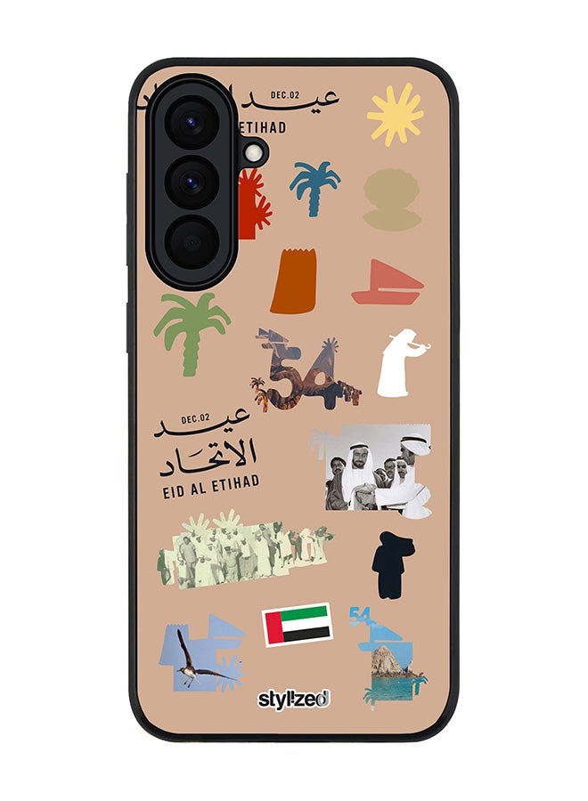 For Samsung Galaxy A57 Case,Slim fit Camera Protection, Shockproof Thin Phone cover  - Eid Al Etihad 54 National Day Brown