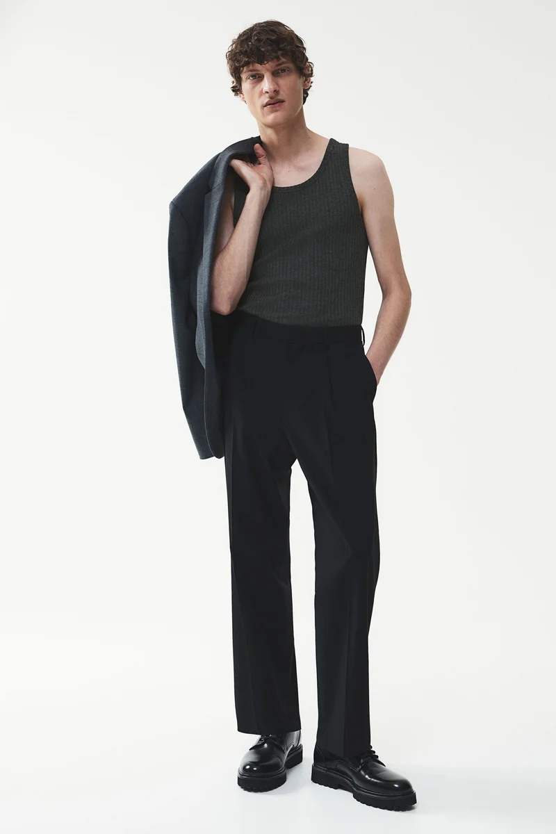 H&M Slim Fit Wide-Ribbed Vest Top