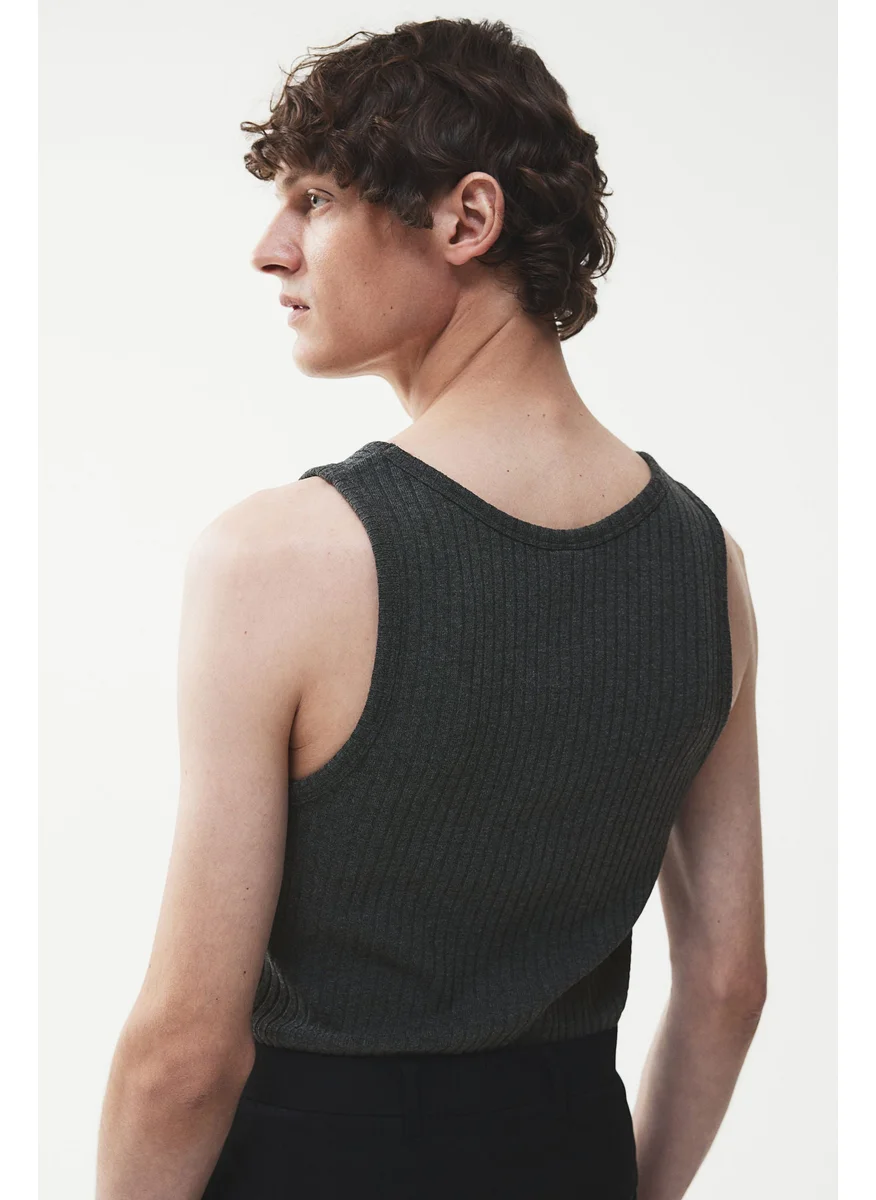 H&M Slim Fit Wide-Ribbed Vest Top