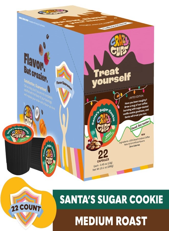 Crazy Cups Decaf Flavored Coffee Pods, Santa's Sugar Cookie, Decaf Holiday Coffee Pods, Single Serve for Keurig K Cups Machines, Medium Roast, 22 Count - Image 2
