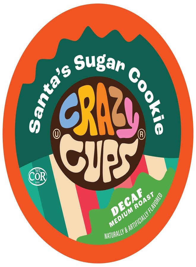 Crazy Cups Decaf Flavored Coffee Pods, Santa's Sugar Cookie, Decaf Holiday Coffee Pods, Single Serve for Keurig K Cups Machines, Medium Roast, 22 Count - Image 1
