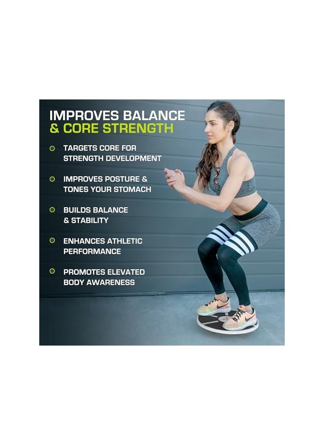 ProSourceFit - Wooden Balance Board Non-Slip Wobble Core Trainer 15.75In Diameter With 360 Rotation For Stability Training, Full Body Exercises, Physical Therapy - Image 1