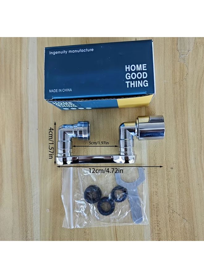 Stainless Steel 1440 Degree Rotating Splash Proof Bathroom Sink Faucet With Installation Tools - Image 1