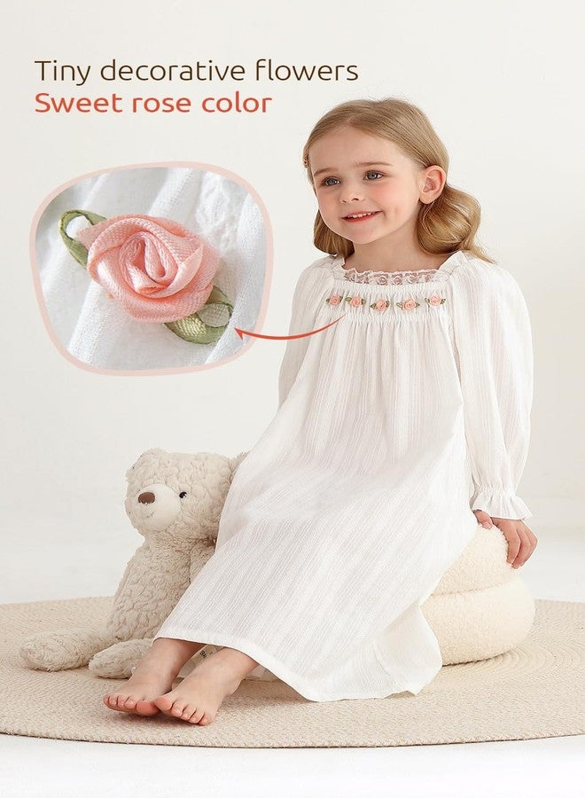 BANGSAUR Girls' Vintage Dresses, Cotton Princess Sleepshirts, Kids 3-12 Years - Image 4