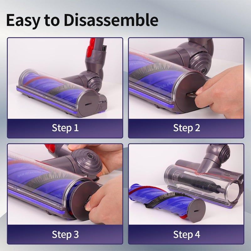 Laymi Anti-Tangle Vacuum Head Replacement for Dyson V7 V8 V10 V11 V15 SV11 SV10 SV12 SV14 Animal Absolute Vacuum Cleaners, Turbo Brush Head Attachment for Thin Carpets and Hard Floors - Image 5