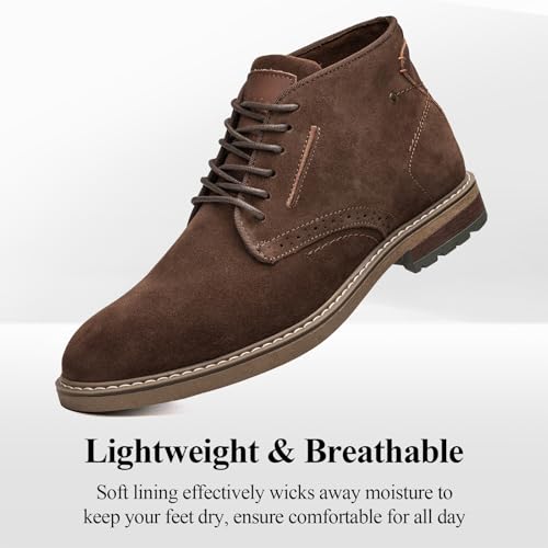Arkbird Mens Chukka Boots, Genuine Suede Leather Classic Fashion Casual Ankle Lace-up Dress Boots for Men - Image 2