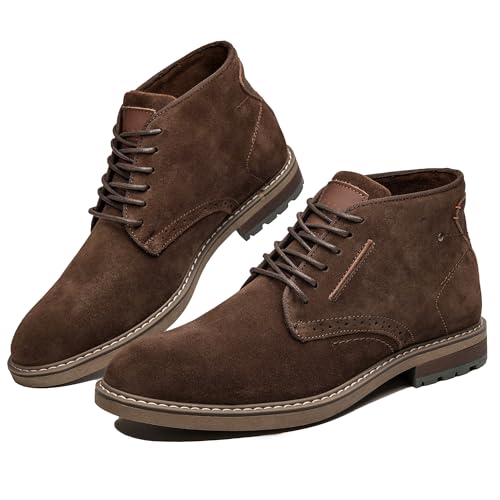 Arkbird Mens Chukka Boots, Genuine Suede Leather Classic Fashion Casual Ankle Lace-up Dress Boots for Men - Image 1