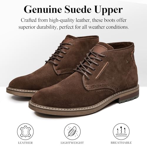 Arkbird Mens Chukka Boots, Genuine Suede Leather Classic Fashion Casual Ankle Lace-up Dress Boots for Men - Image 3