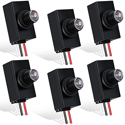 Flutesan 6 Packs Dusk to Dawn Sensor for Outdoor Lighting 100-277V Photoelectric Switch Photocell Light Sensor for Most Outdoor Lighting Fixtures - Image 1