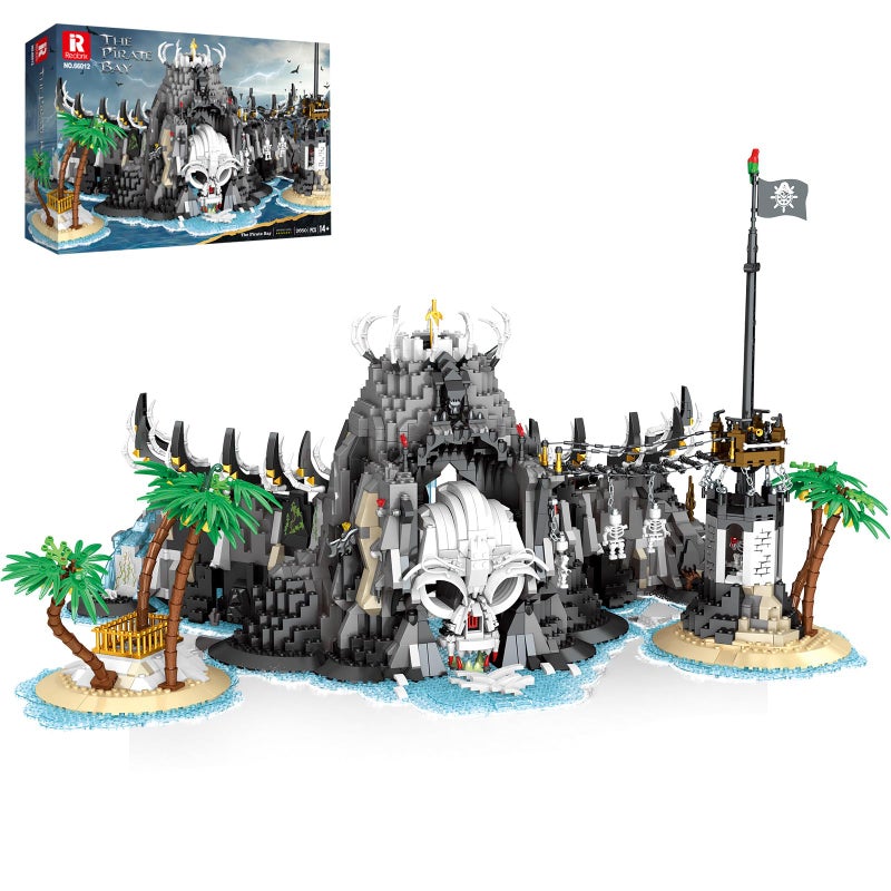 Reobrix Medieval Pirate Bay Building Set for Adults, Medieval Castle Modular Buildings 66012, Stunning Display Piece for Home Decor, Gifts for Collectors and Pirate Bay Enthusiasts 14+ (2650 PCS) - Image 1