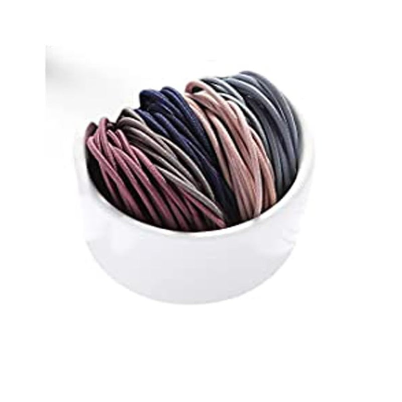 GITGRNTH Hair Band for Women & Girls - Rubber Band - Elastic Ponytail Hairband Ties Accessories Soft Cotton Stretchable Rubber Bands, Non-Slip For Medium, Thick & Thin Hair, Pain-Free (Multi-colored) (Rubber_40 Piec, Regular) - Image 1