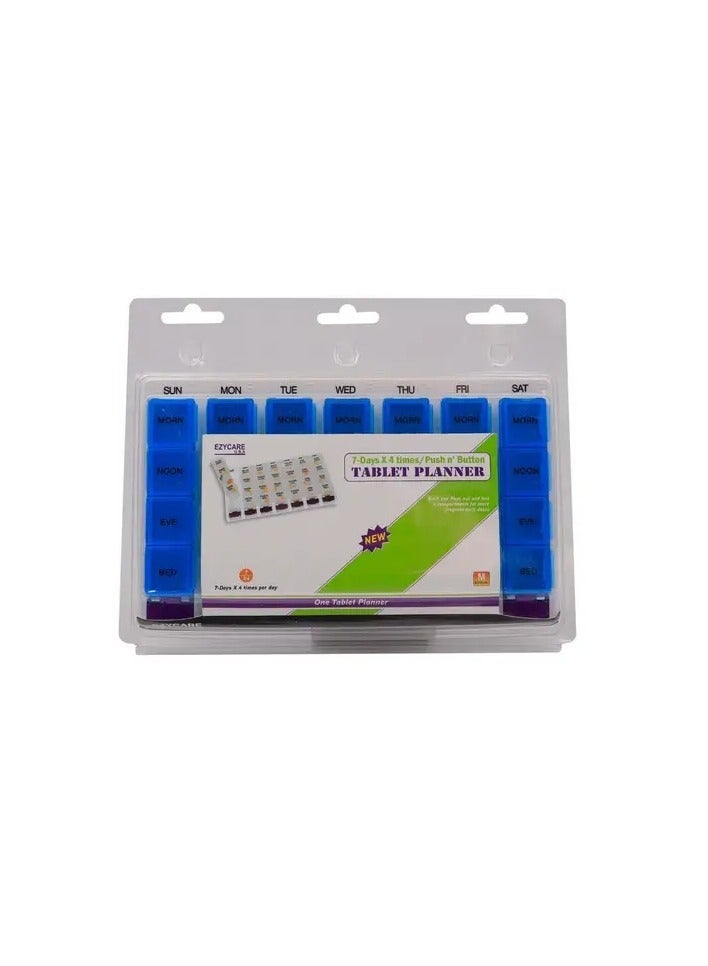 EzyCare Push & Pop Blue Weekly Tablet Planner 1 Pcs