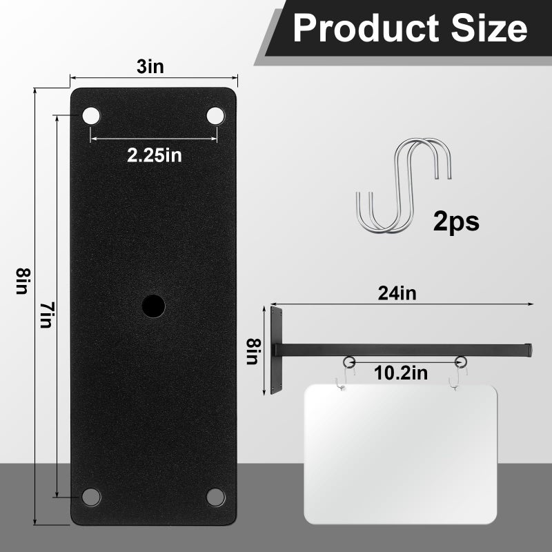 Otoolling 24" Stylish Clean Simple Design Hanging Sign Bracket Mounting Arms Sign Hanger for Home Office Classroom - Image 2
