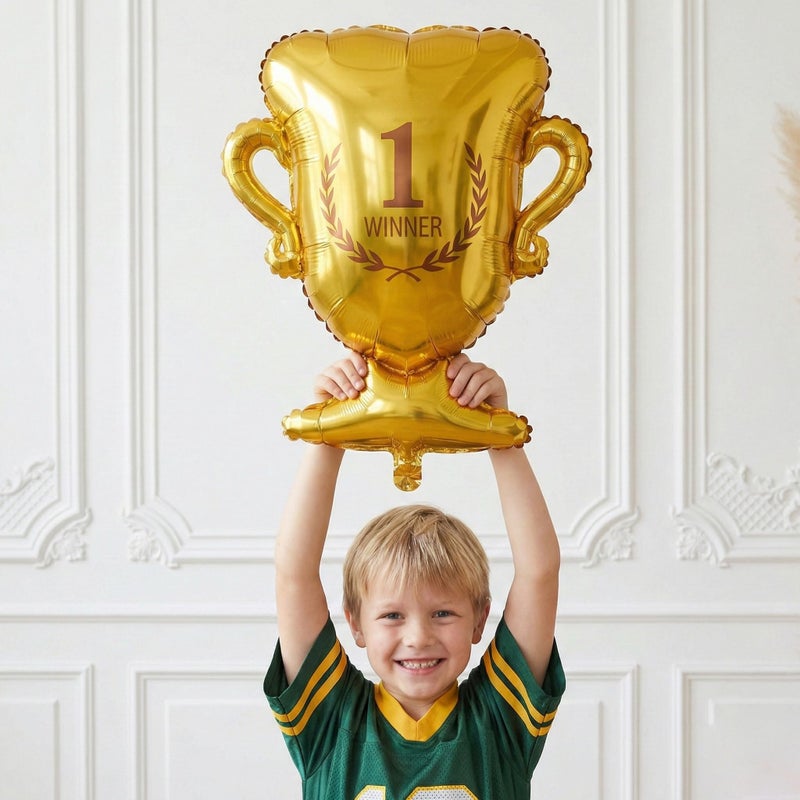 yeewaka Football Balloons dark green brown Balloons with Banner Hanging Swirl Fringe Curtain Goal Post Football Balloons for Sports Birthday Boys first year touch down party decorations - Image 4