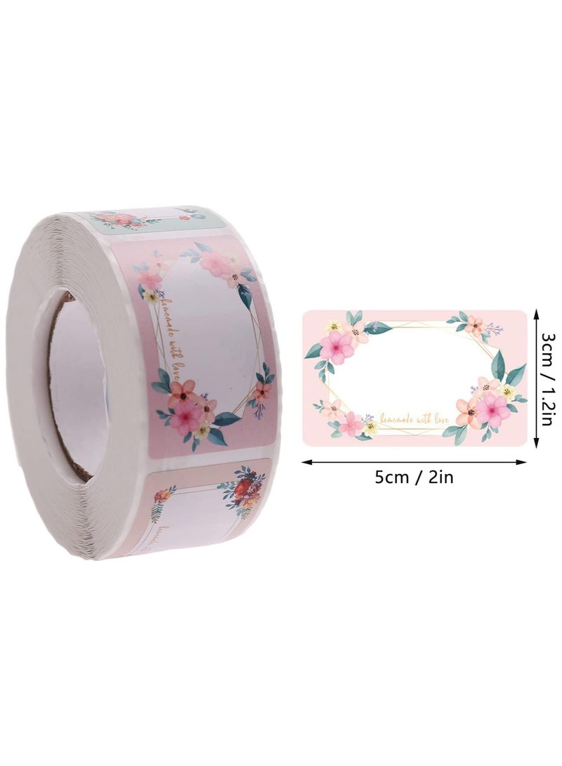 وونكت Floral Name Tag Stickers, 500 PCS Self-Adhesive Name Labels, Decorative Floral Name Tags for Office, Gift Boxes, Birthday Party & Storage Organization - Image 5