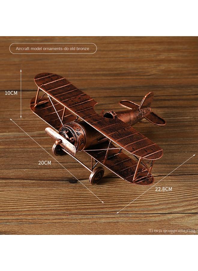 Bluejw Creative Iron Aircraft Ornaments Retro Old Aircraft Model Metal Military Style Toy Simulation Fighter Decorations - Image 1