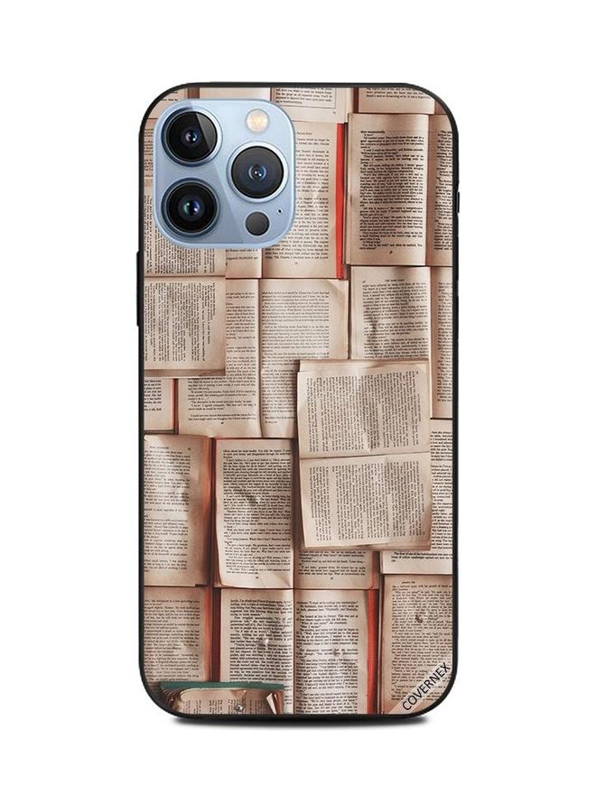 Covernex Apple iPhone 13 Pro Max Protective Case Cover Printed Featuring Book Pages Pattern DESIGN_1523 - Image 1