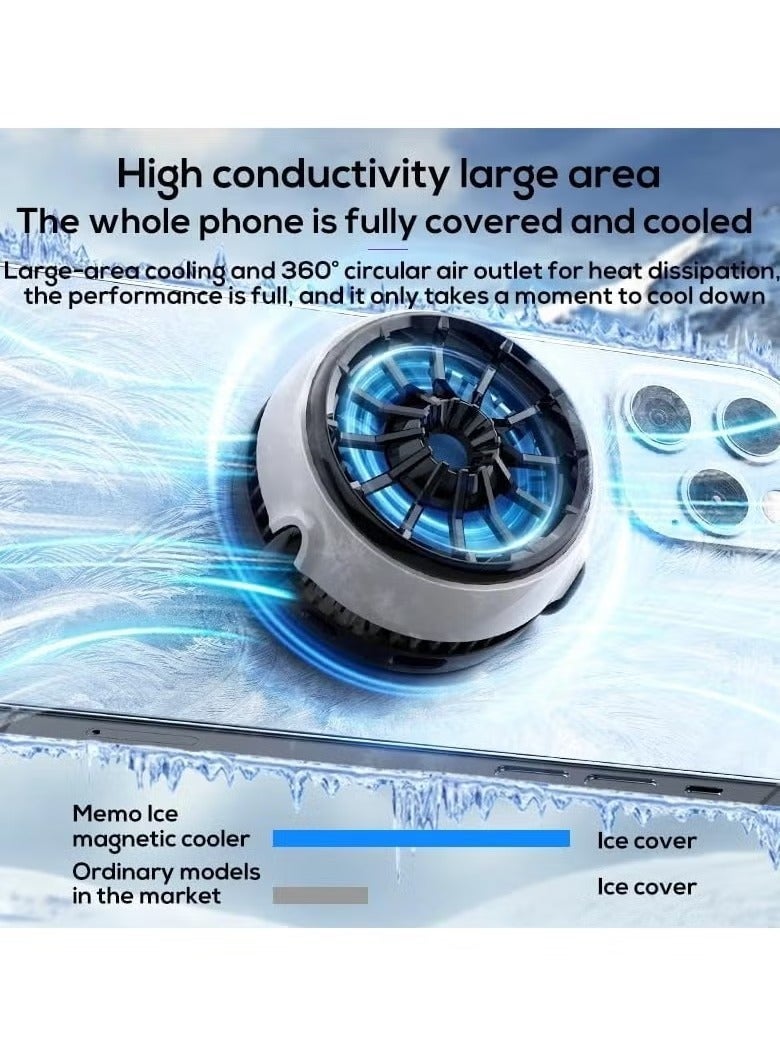 Memo Cell Phone Semiconductor Magnetic Cooling Fan Radiator with Wireless Charging Function – PUBG Game Cooler for IOS & Android – Efficient Heat Dissipation for Gaming & Enhanced Performance - Image 2