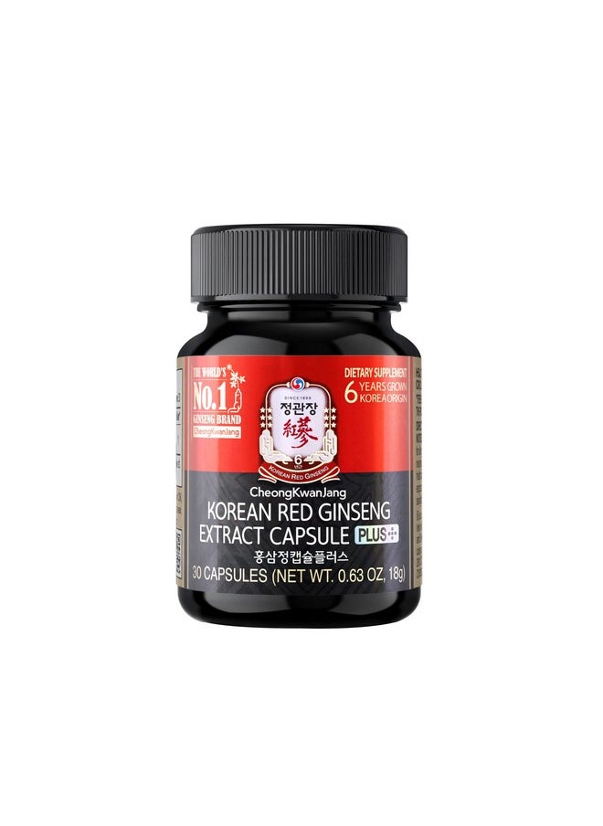 [Korean Red Ginseng Extract Capsules Plus Allin1 Focus Pills For Men & Women Natural Energy Supplements Circulation Immune Support Brain Booster 30 Capsules