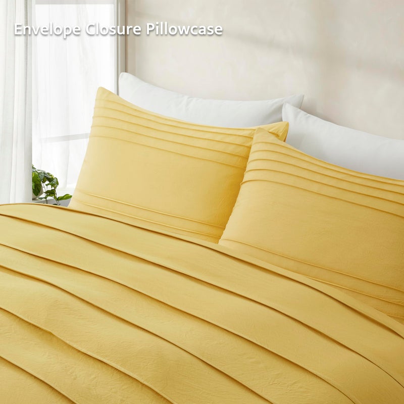 Oli Anderson Mist Yellow Cover Cover Size Size - Cover Queen Davet Cover 3pcs freed freed freed toved و breatable مع إغلاق السوستة (Mist Yellow 90 "" x90 ") - Image 5