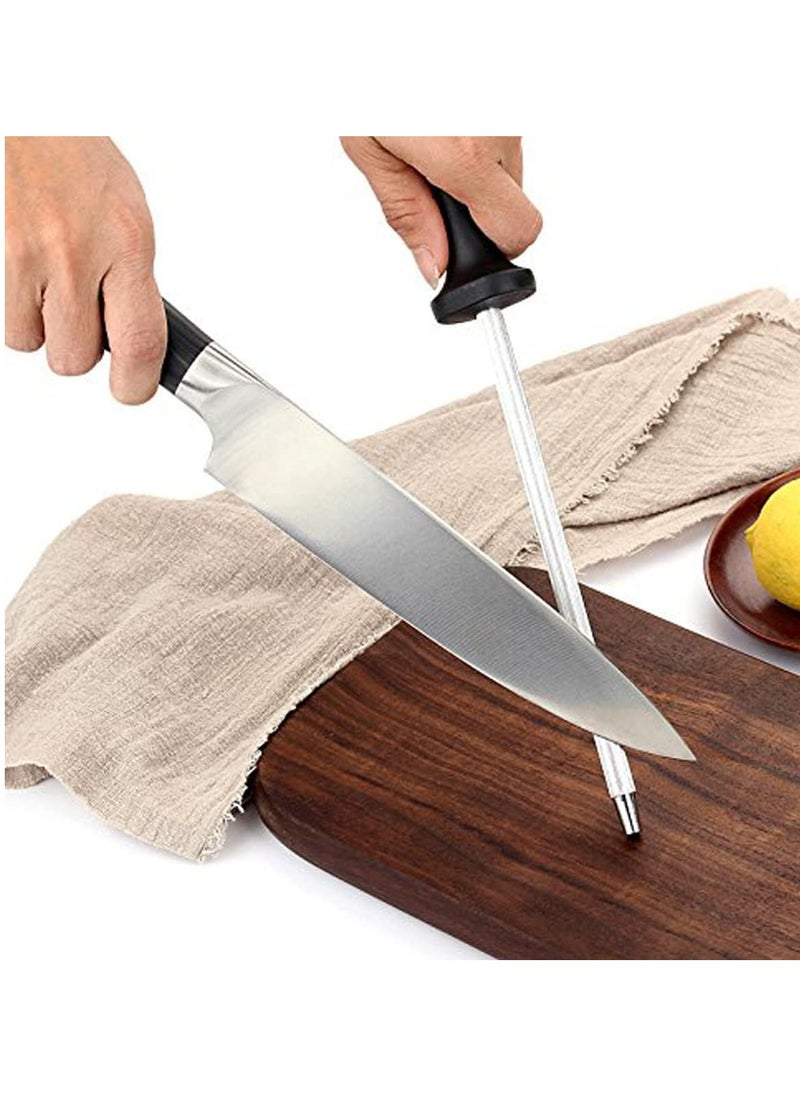 Metaltex Metaltex Butcher’s Steel Knife Sharpener – 31cm, Carbon Steel with PP Handle  - Image 3