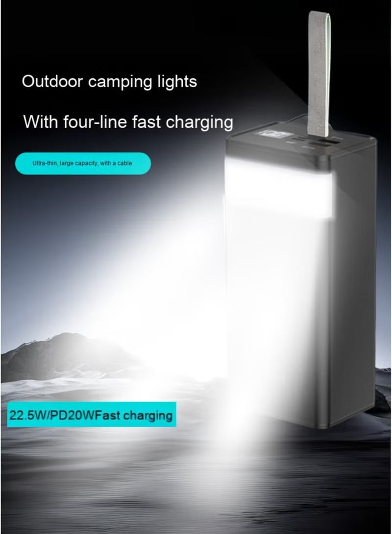 LEVINO 50000mAh 22.5W Fast Charging Power Bank with LED Light, Dual USB, Type-C & Micro USB Ports – Portable Outdoor Battery Charger for Smartphones, Tablets, iPhone, Samsung, Xiaomi | Black - Image 3