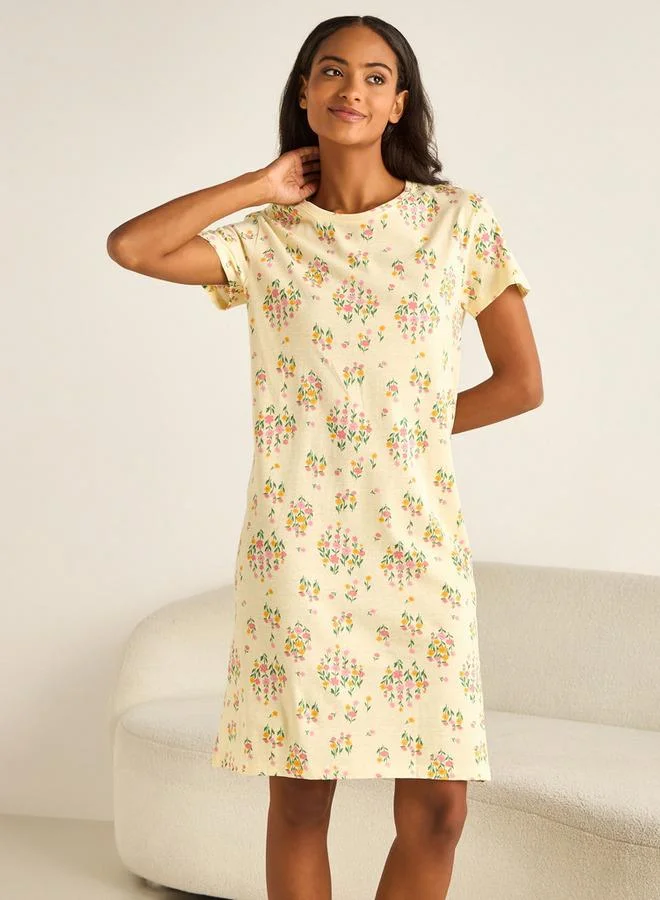 Splash FAV Nighty Knee Length with Round Neck