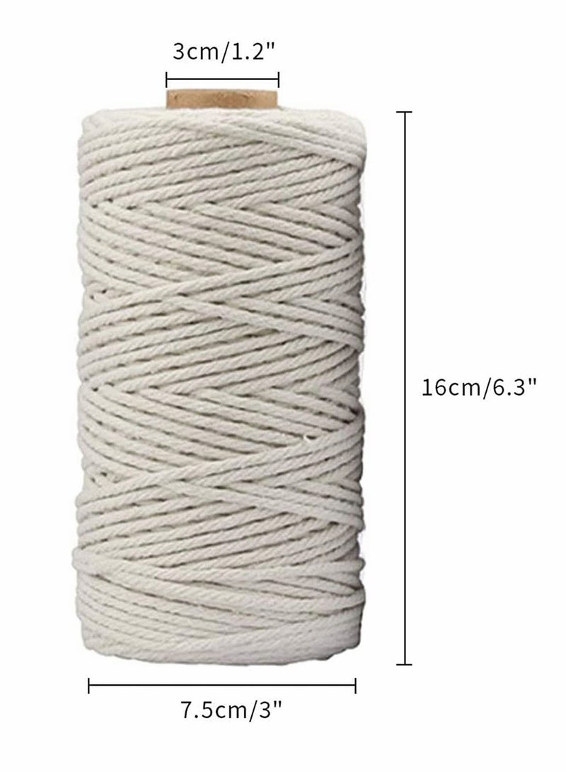 Y&D Macrame Cord,Natural Cotton String Twine,100 M, 3 MM Kitchen Bakers for DIY Crafts,Tying Meat,Making Sausage and Packaging Decoration Hanging Yard  - Image 3