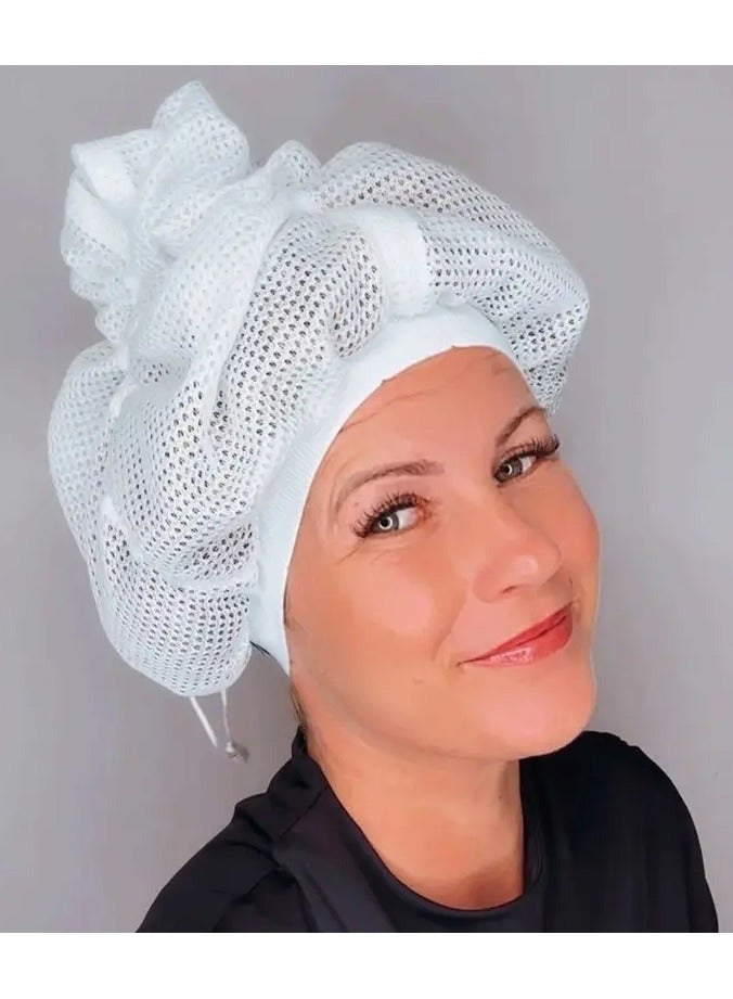 Rozino Curly Hair Drying Net Plopping Cap, Curl Enhancing, Unscented, Woven Polyester Material - Ideal for Textured Hair Types - Image 1