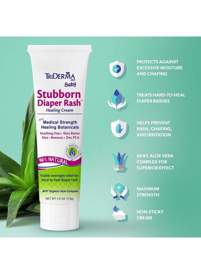 TriDerma كريم تريدرما MD للأطفال لعلاج طفح الحفاض العنيد، شفاء لطفح الحفاضات الذي يصعب شفاؤه، يعالج ويمنع طفح الحفاضات ويغلق الرطوبة، مرهم غير دهني لطفح الحفاض 4.0 أونصة - Image 3