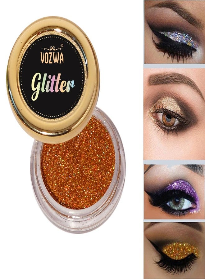 Vozwa Black Beauty Eyeshadow Chunky Glitter and Holographic Golden Eye Glitter - Image 3