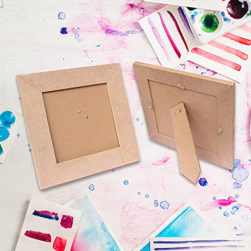 IVEI DIY MDF Photo Frames Craft - MDF Wood Tabletop PhotoFrame - Plain MDF Blanks Photo Frame - Set of 2 for Painting Wooden Sheet Craft, Decoupage, Resin Art Work & Decoration (Photo Size: 6in X 6in) - Image 2