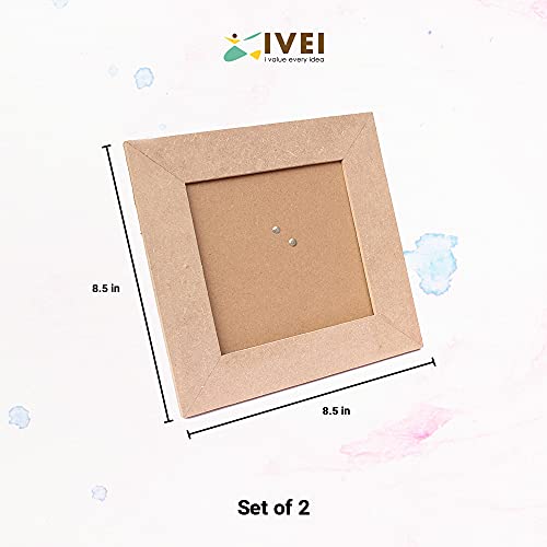 IVEI DIY MDF Photo Frames Craft - MDF Wood Tabletop PhotoFrame - Plain MDF Blanks Photo Frame - Set of 2 for Painting Wooden Sheet Craft, Decoupage, Resin Art Work & Decoration (Photo Size: 6in X 6in) - Image 5