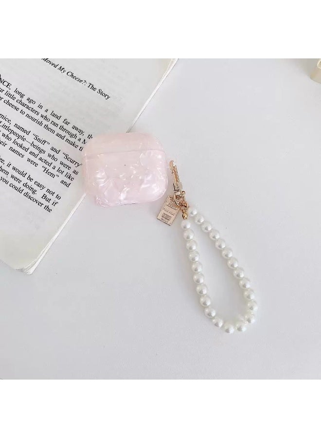 Universal TPU Protective Case for Airpods 4, Shockproof, Soft, Durable Protection - Compatible with Wireless Charging (Protective Case + Pearl Chain)  Pink - Image 3