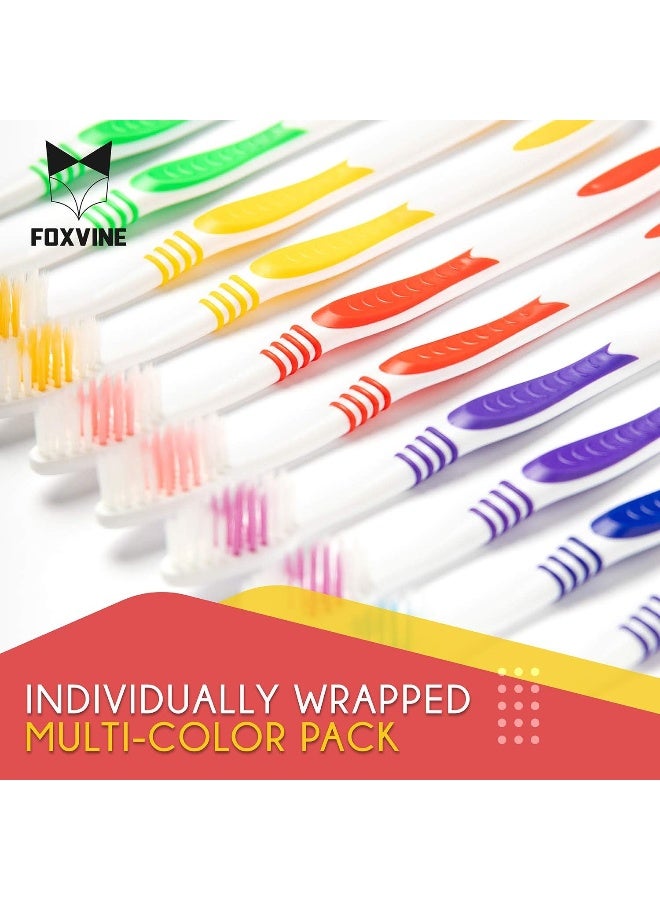 EcoFox Bulk Toothbrushes 25 Pack Individually Wrapped Travel Toothbrush Set for Adults Kids Made with a MediumSoft Large Brush Head BPAFree Disposable - Image 2