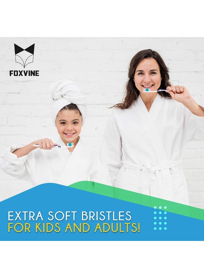 EcoFox Bulk Toothbrushes 25 Pack Individually Wrapped Travel Toothbrush Set for Adults Kids Made with a MediumSoft Large Brush Head BPAFree Disposable - Image 4