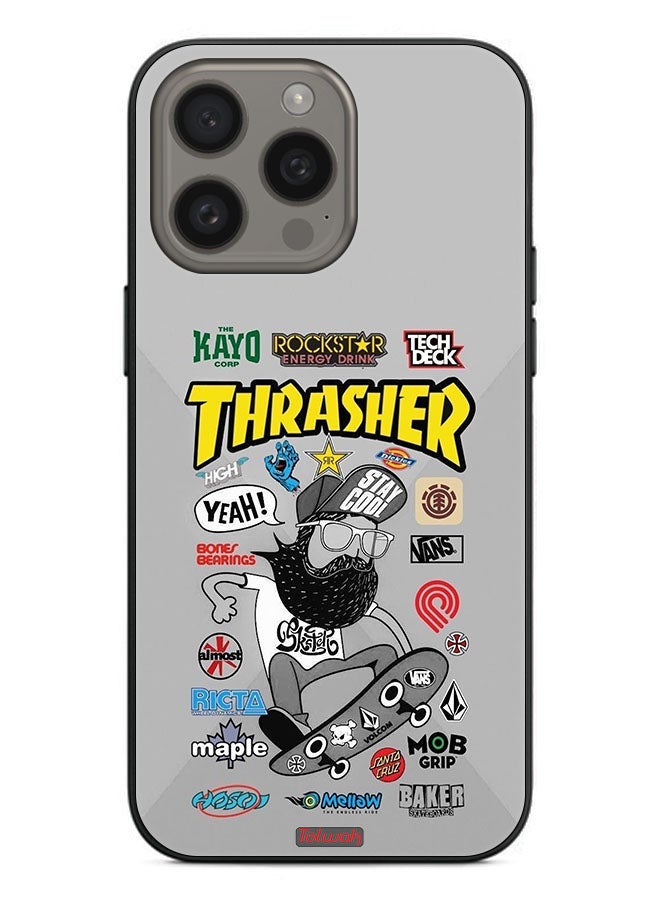 Tolwak Apple iPhone 15 Pro Protective Case Cover Thrasher Sticker - Image 2